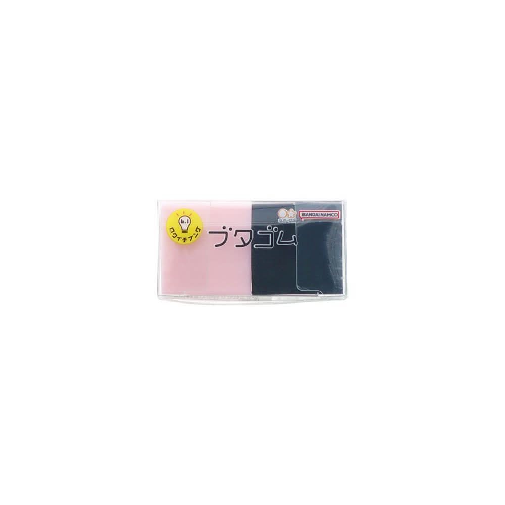 Packaged Sun-Star Double-Ended Pig Erasers, one pink and one black, displayed in clear plastic packaging.