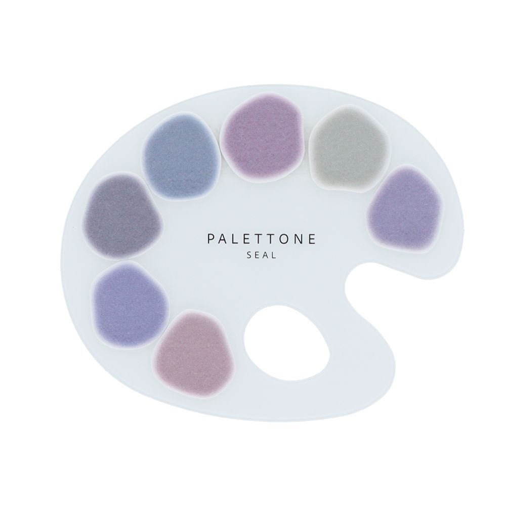 Flat lay of Sun-Star Palettone Decorative Stickers in a palette shape, featuring pastel colour sticker dots.