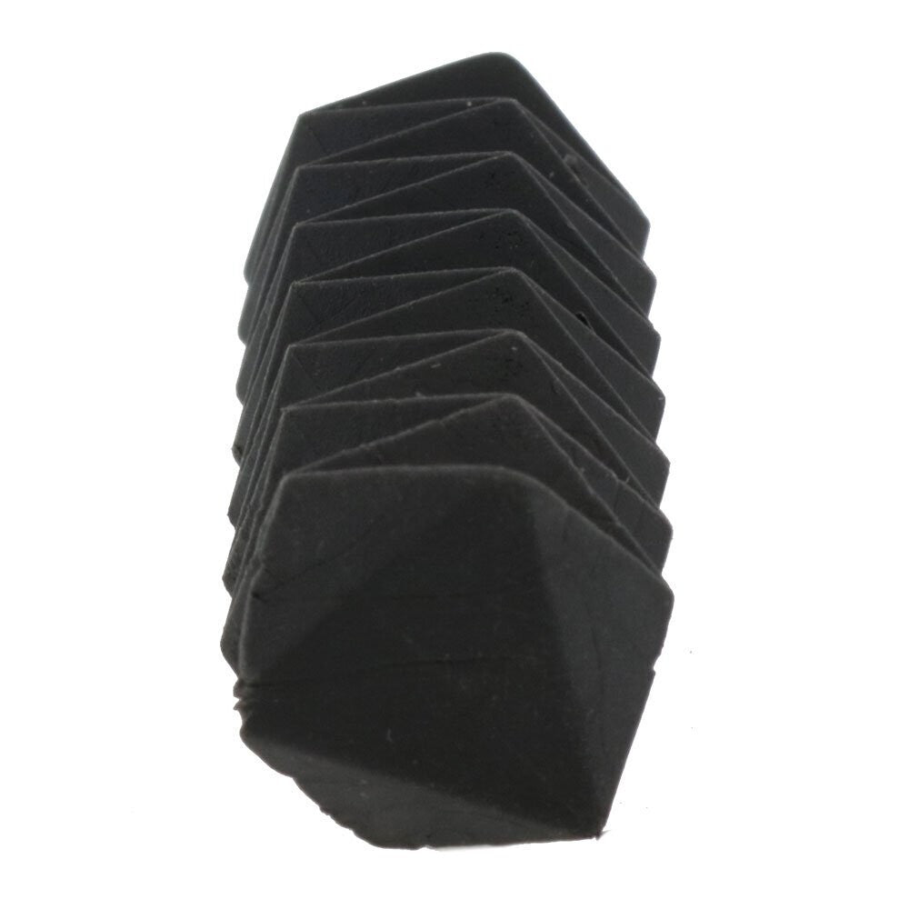 Close-up end view of the black Sun-Star Zig Zag Multi-Angle Eraser showing its angled polygonal shape.