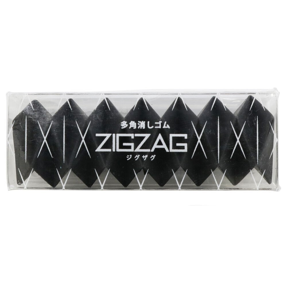 Black Sun-Star Zig Zag Multi-Angle Eraser in clear packaging with white text and geometric design.