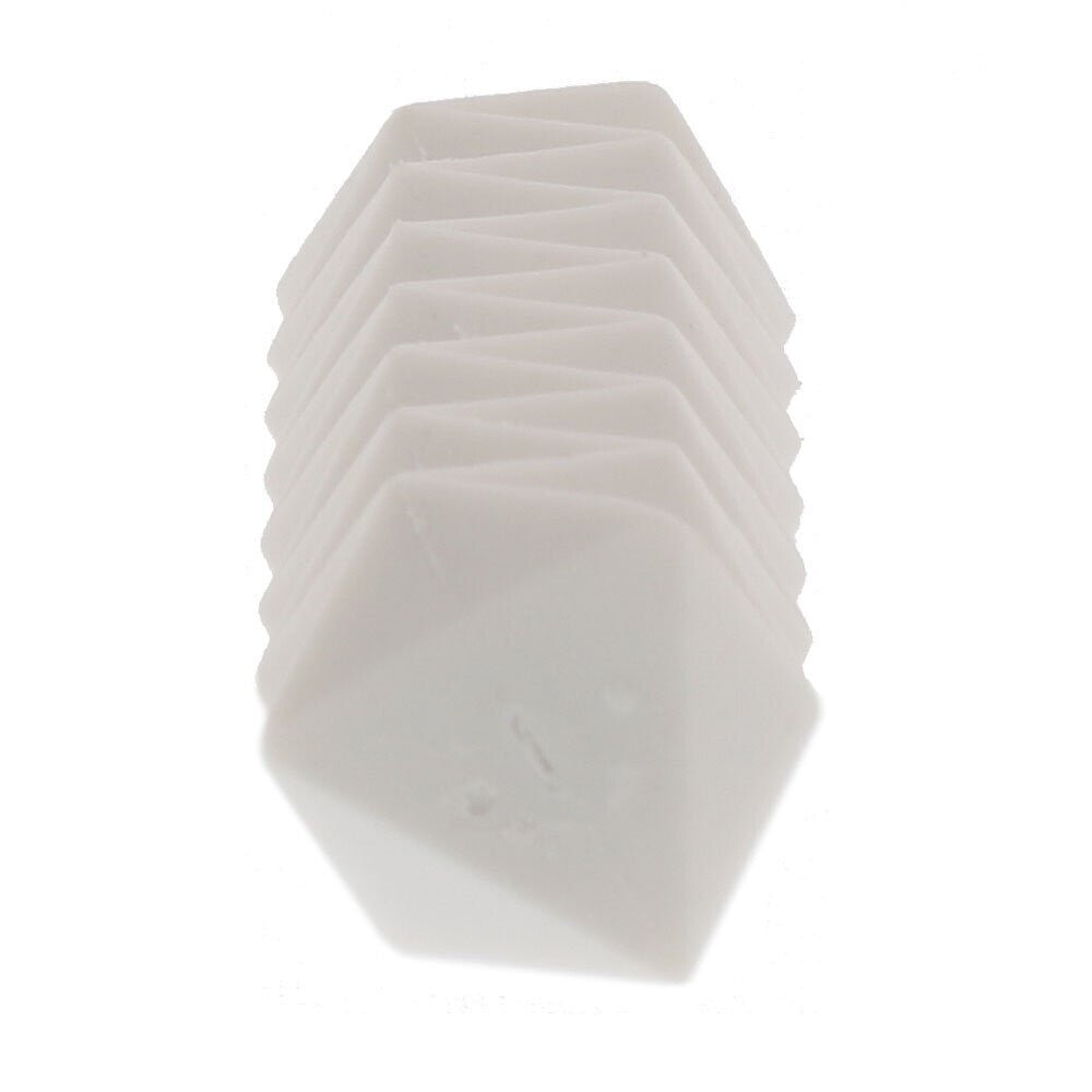 Close-up end view of the white Sun-Star Zig Zag Multi-Angle Eraser showing its angled polygonal shape.