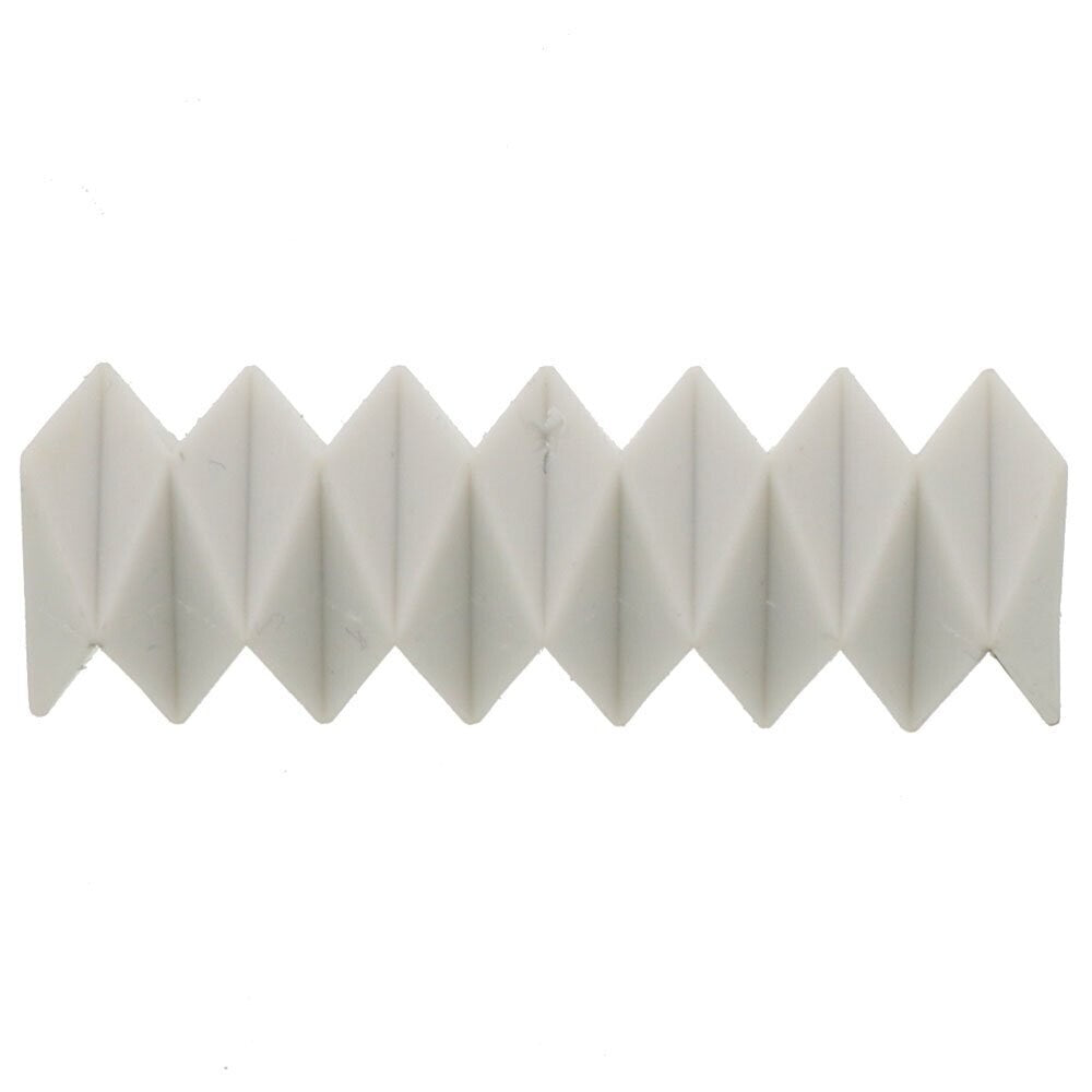 Side view of the white Sun-Star Zig Zag Multi-Angle Eraser with its distinctive zigzag triangular edges.