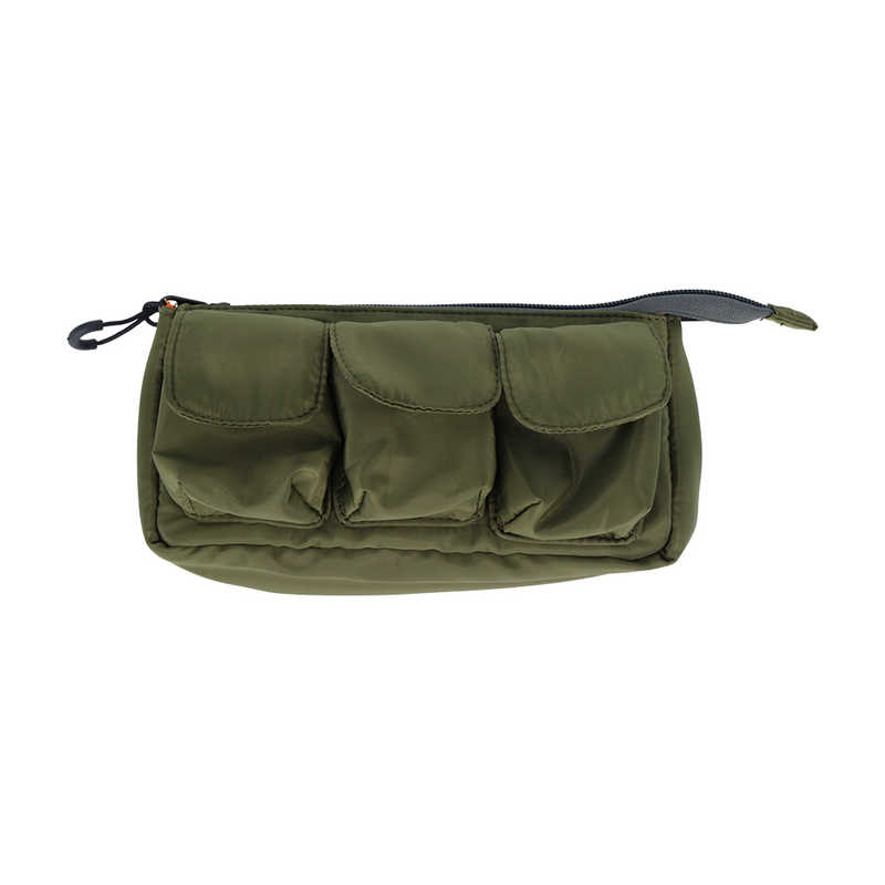 The Journal Shop - Khaki Sun-Star Gears Pack multi-function pencil case with three front pockets.