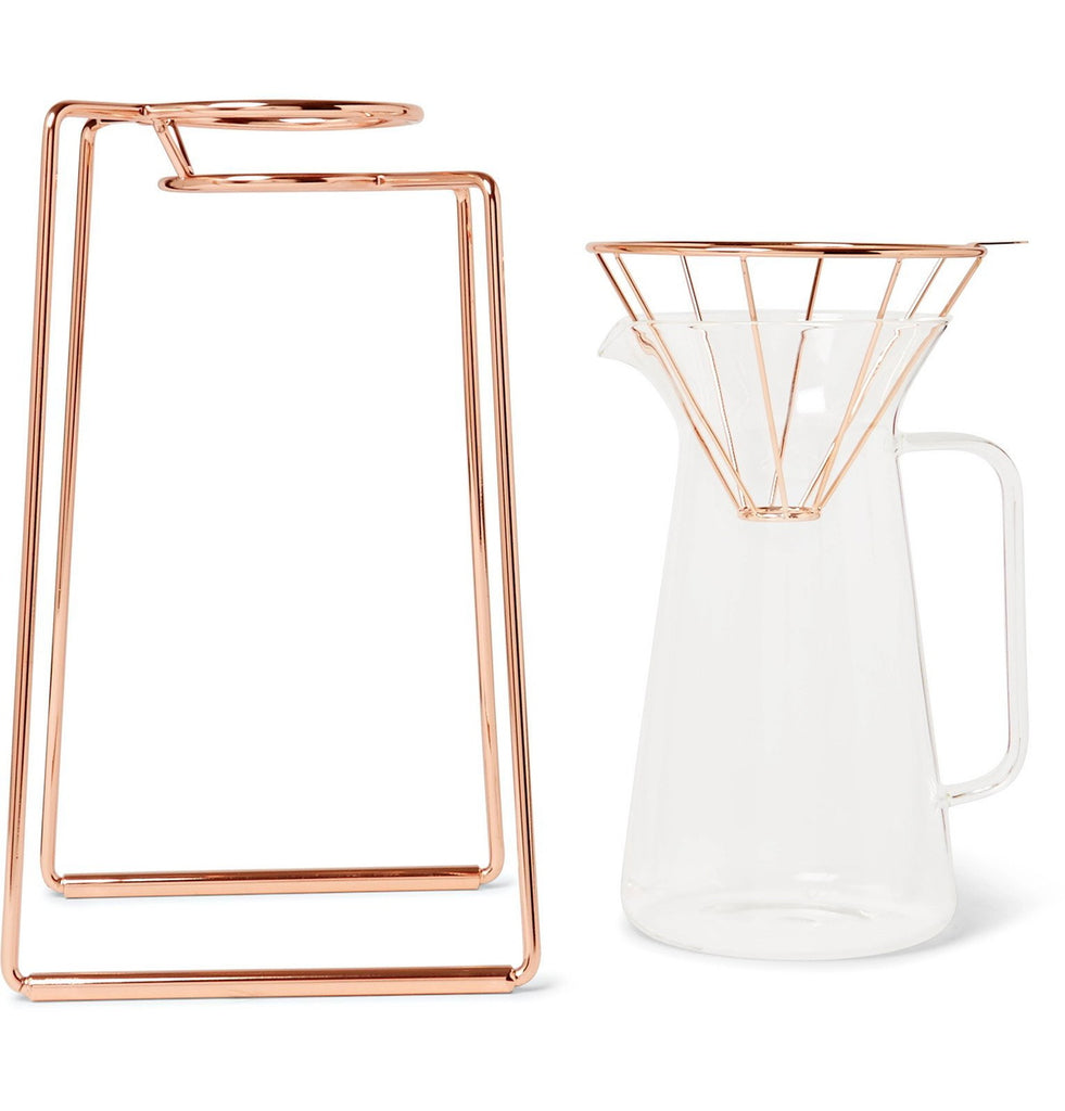Toast Living H.A.N.D minimalist rose-gold coffee stand shown without the carafe.