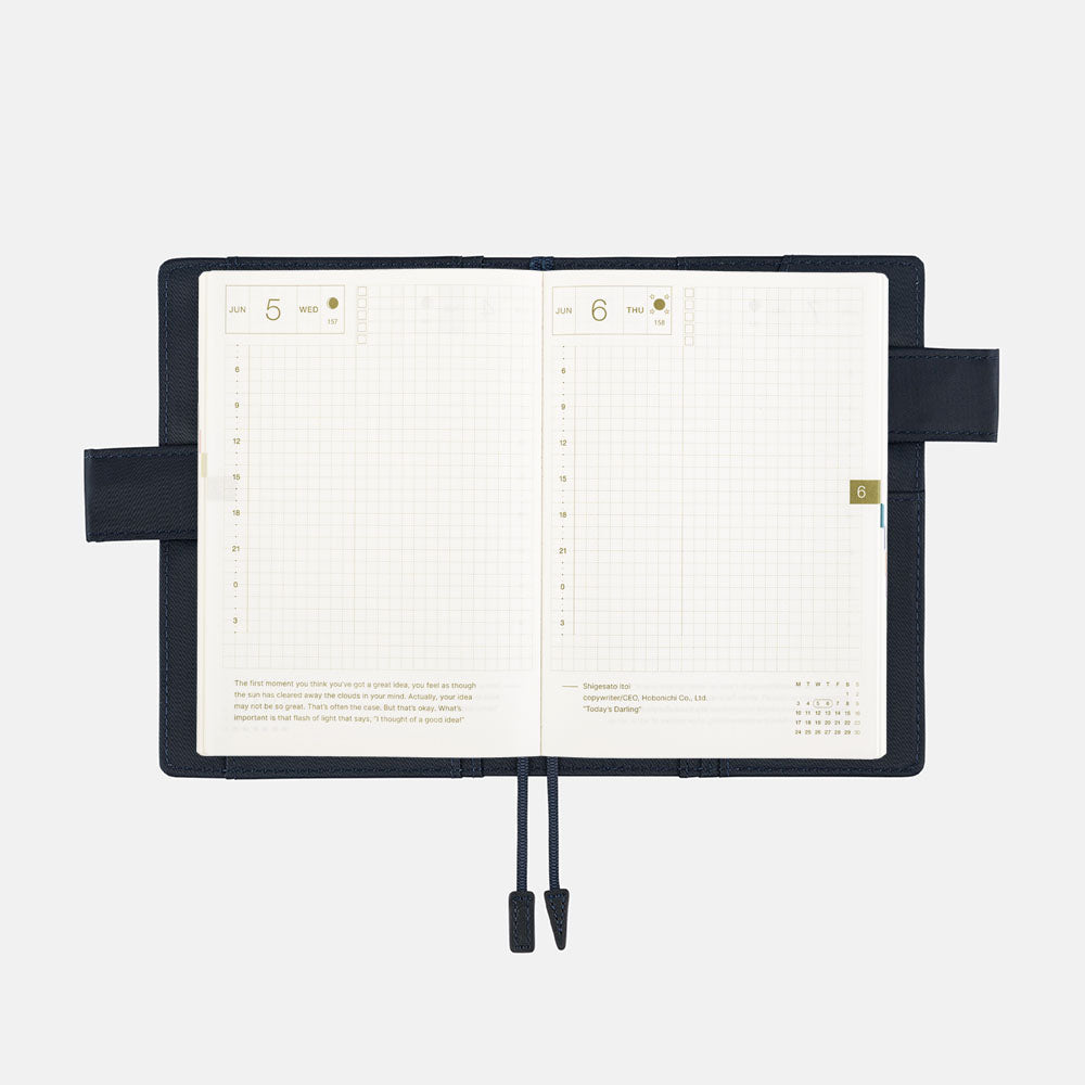 Hobonichi 2024 A6 Planner Cover [Colours: Navy] - The Journal Shop