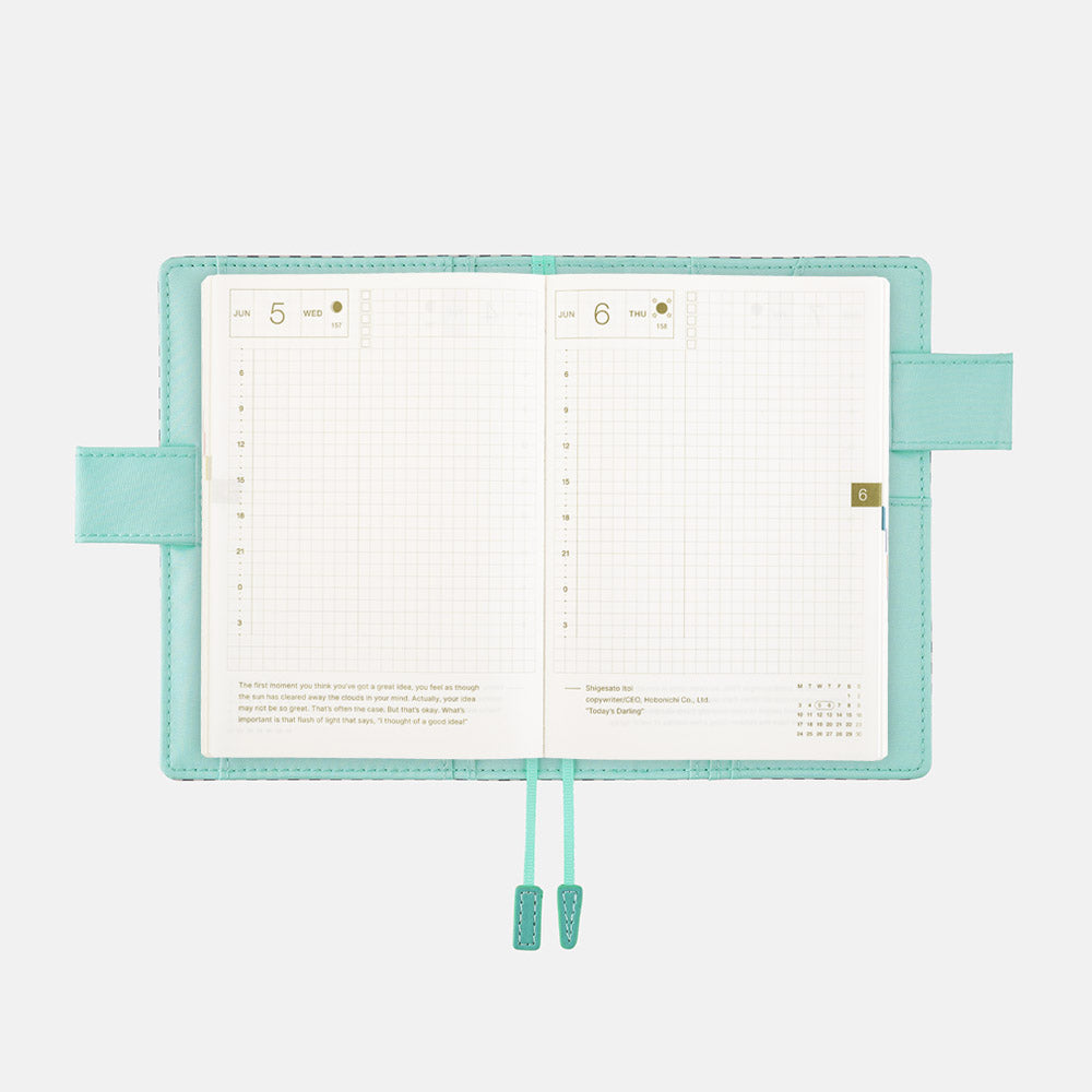 Hobonichi 2024 A6 Planner Cover [Gingham Black] - The Journal Shop