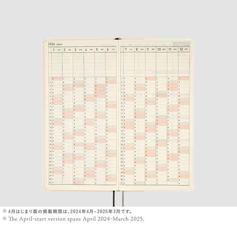 Hobonichi Weeks Japanese Edition April 2024 Start [Tomitaro Makino: Shihai Sumire] - The Journal Shop