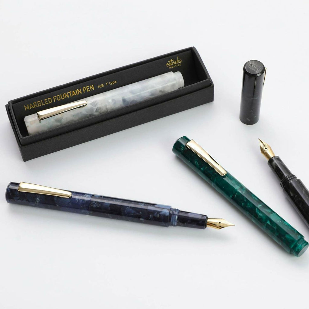 Hightide Attache  Marbled Fountain Pen - The Journal Shop