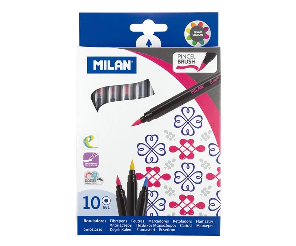 Milan Fibre Brush Pens (10 pk) - The Journal Shop