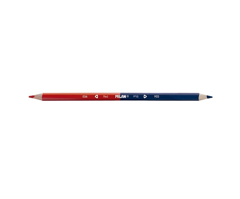 Milan Bicolour Red-Blue Triangular Pencils (12 Pencils) - The Journal Shop