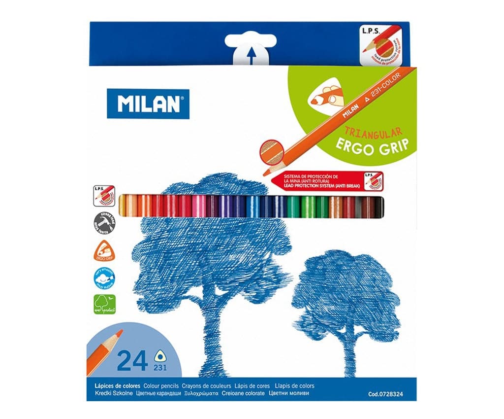 Milan -- 24 Triangular Coloured Pencils - The Journal Shop