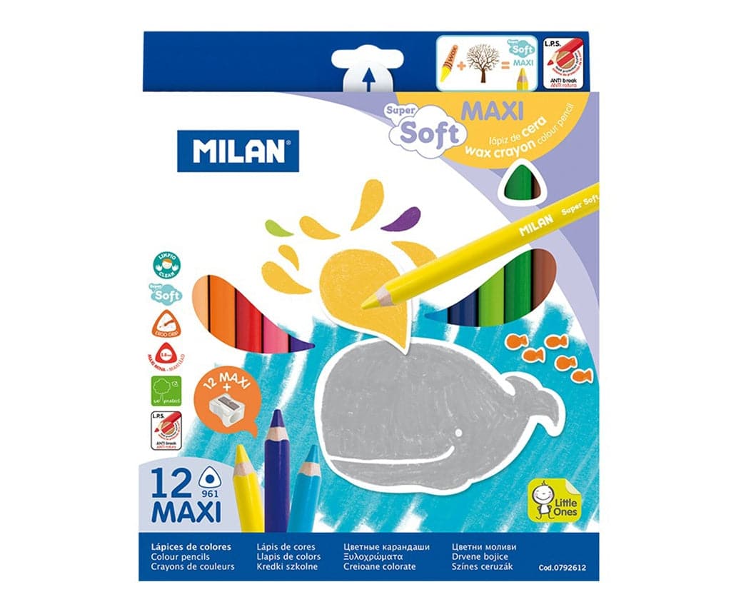 Milan Super Soft Colouring Pencils (12 Pack) offering vibrant, blendable colours for versatile art creations.