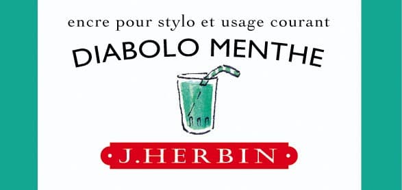 J Herbin Fountain Pen Ink Bottle -- Diabolo Menthe : Mint - The Journal Shop