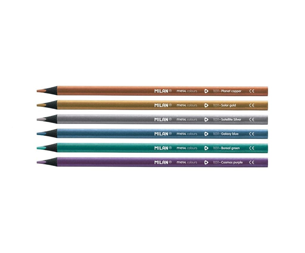 Milan Metallic Coloured Pencils (6 Pencils) - The Journal Shop