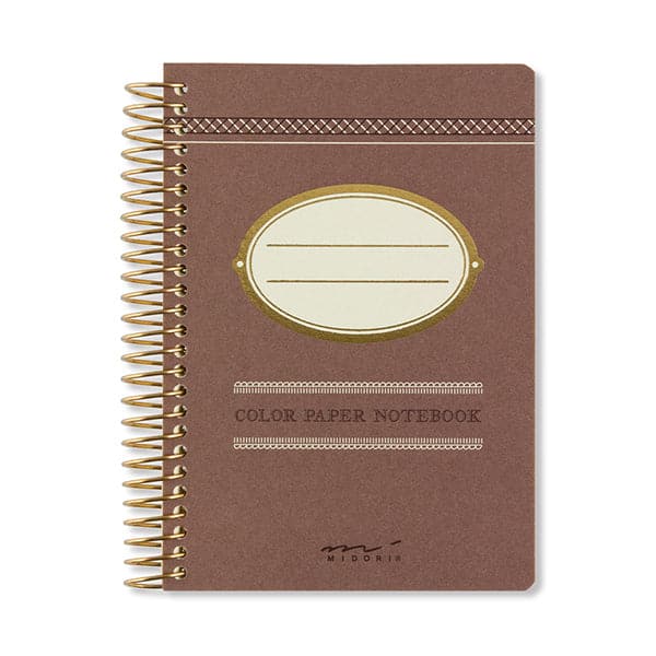Midori -- Colour Paper Notebook (A7) -- Cocoa - The Journal Shop