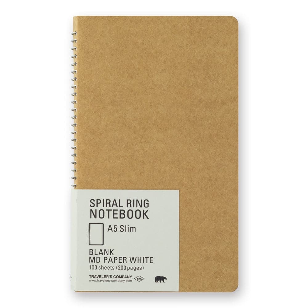 Traveler's Company Spiral Ring Notebook A5 Slim - MD White - The Journal Shop