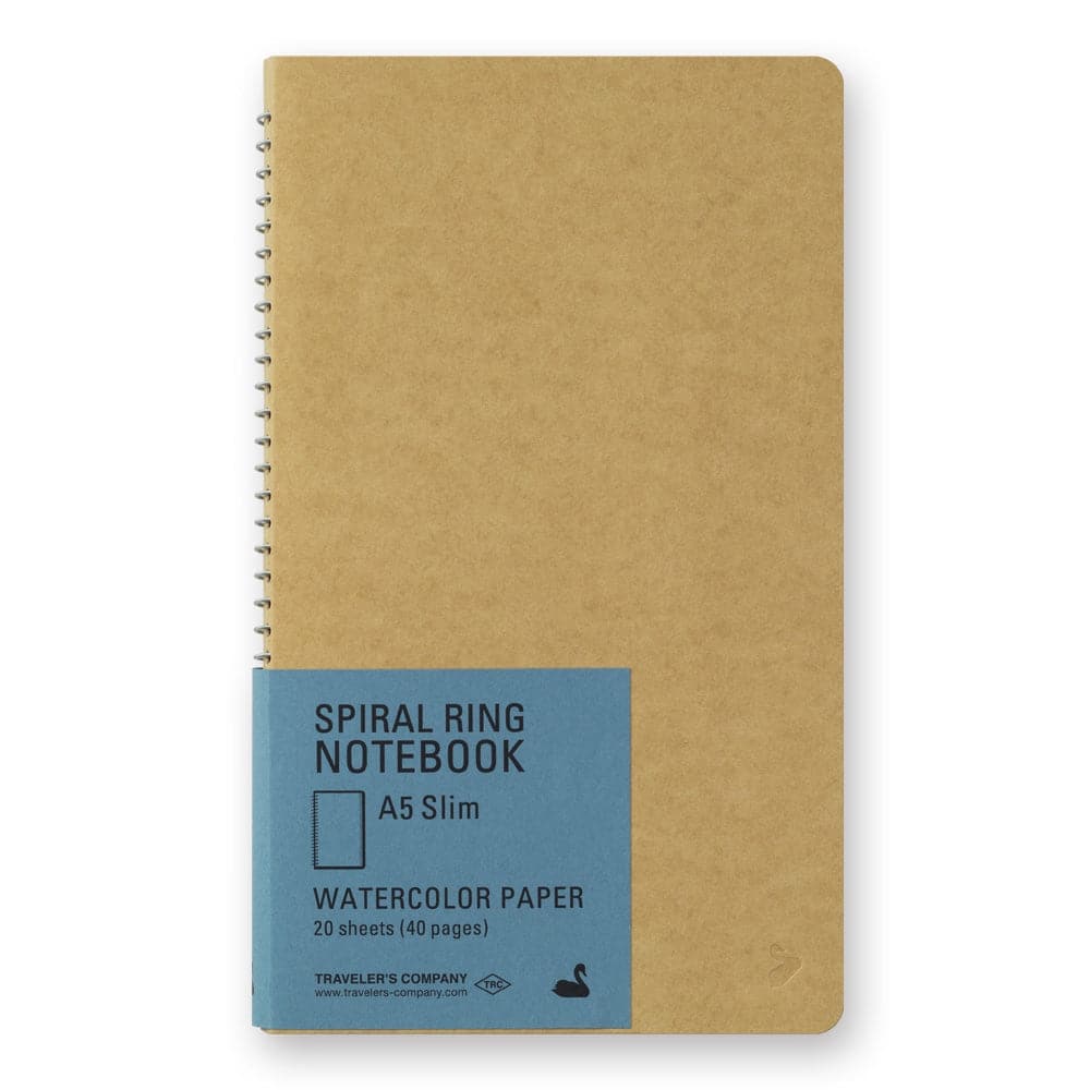 Traveler's Company Spiral Ring Notebook A5 Slim - Watercolour Paper - The Journal Shop
