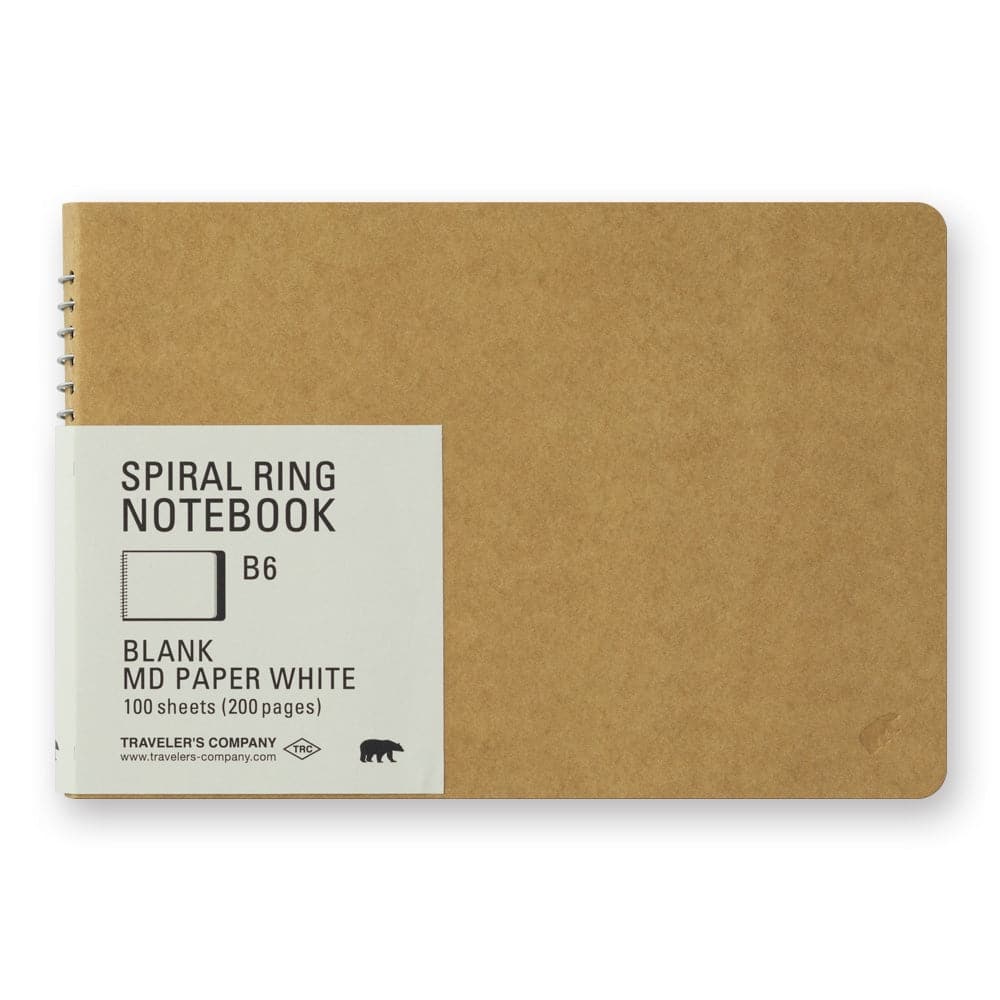 Traveler's Company Spiral Ring Notebook B6 - MD White - The Journal Shop