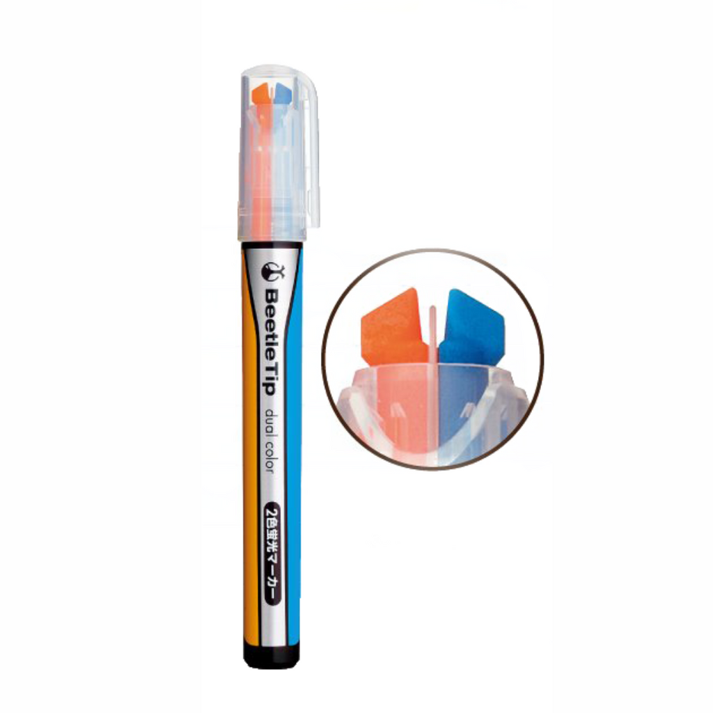 Kokuyo Beetle Tip Dual Colour Highlighter - The Journal Shop