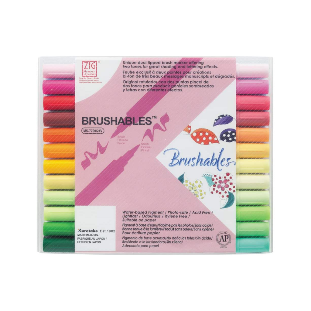 Kuretake ZIG Memory System Brushables - 24 Colours Set - The Journal Shop
