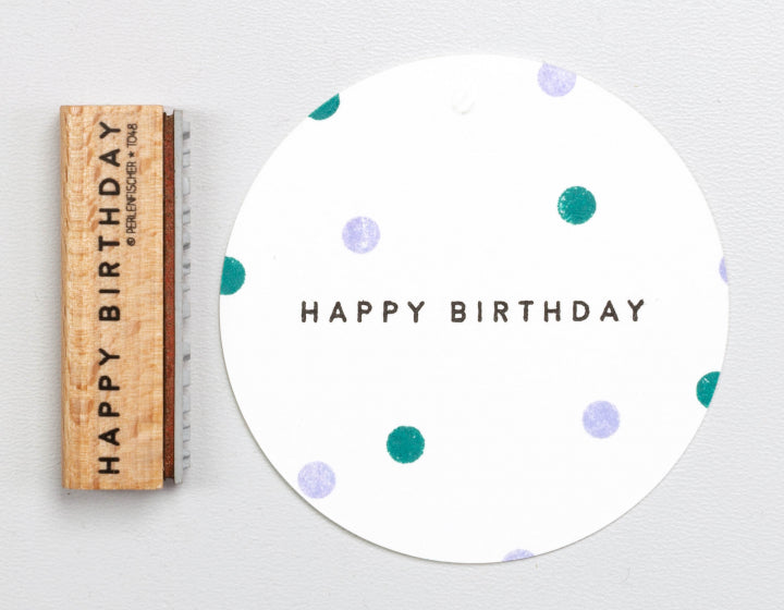 Perlenfischer Stamp - Happy Birthday - The Journal Shop