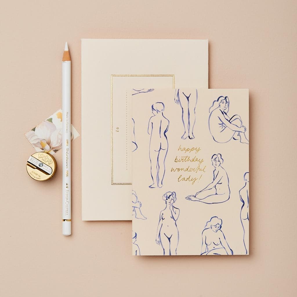 Wanderlust Blue Nudes Birthday Card - The Journal Shop