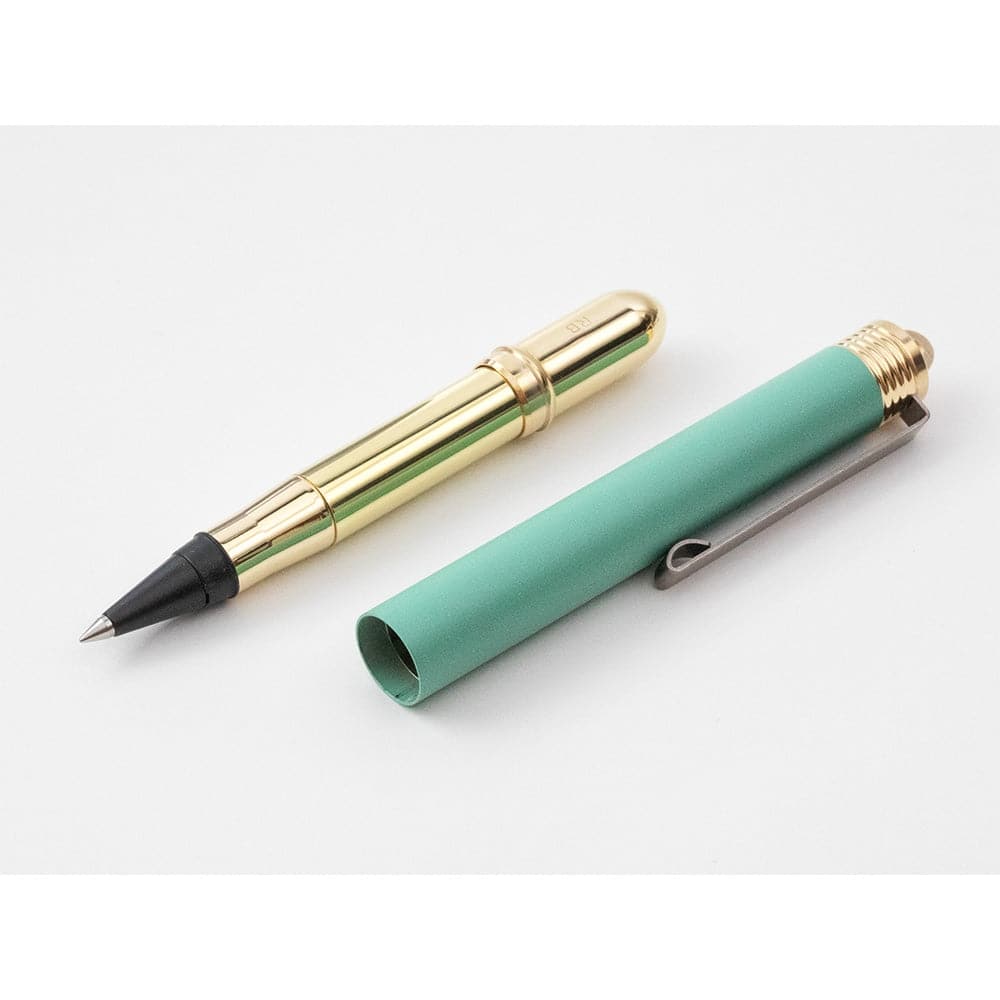 Traveler's Company Brass Rollerball Pen Factory Green