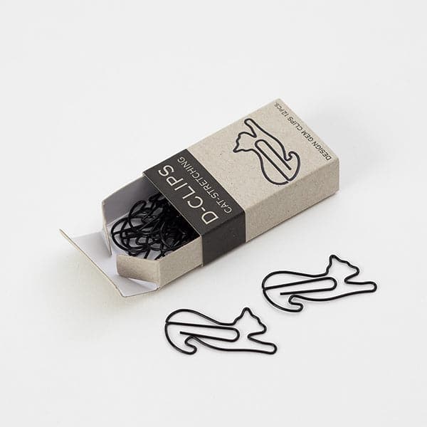 Midori D-Clips Mini -- Stretching Cat Paperclips - The Journal Shop