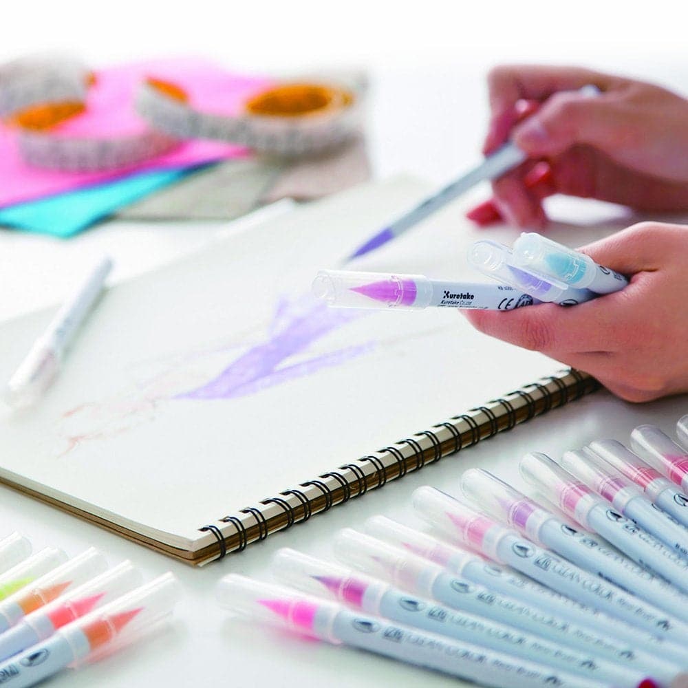 Kuretake ZIG Clean Color Real Brush - Set of 4 colours - Pale colours - The Journal Shop