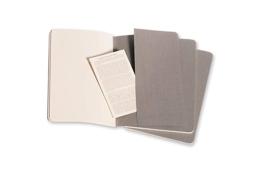Moleskine Black Large Plain Cahier (Pack of 3) - The Journal Shop