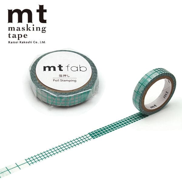 MT Masking Tape- Clear-Green Check - The Journal Shop