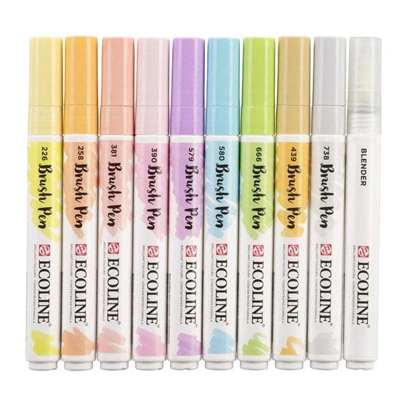 Talens Ecoline Brushpen Pastel [10 pens] - The Journal Shop