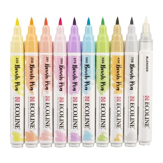 Talens Ecoline Brushpen Pastel [10 pens] - The Journal Shop