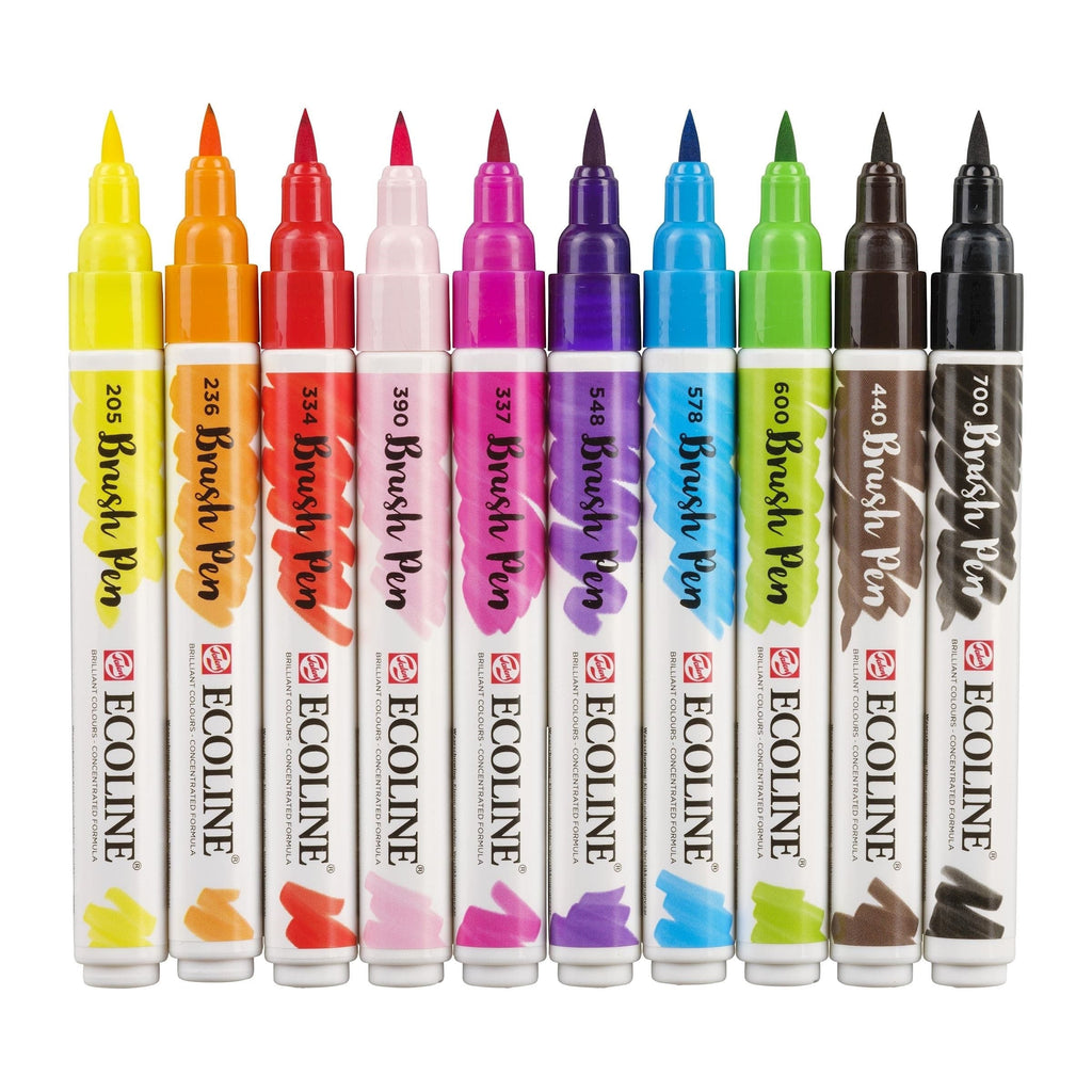 Talens Ecoline Brushpen, Set of 10, Bright - The Journal Shop