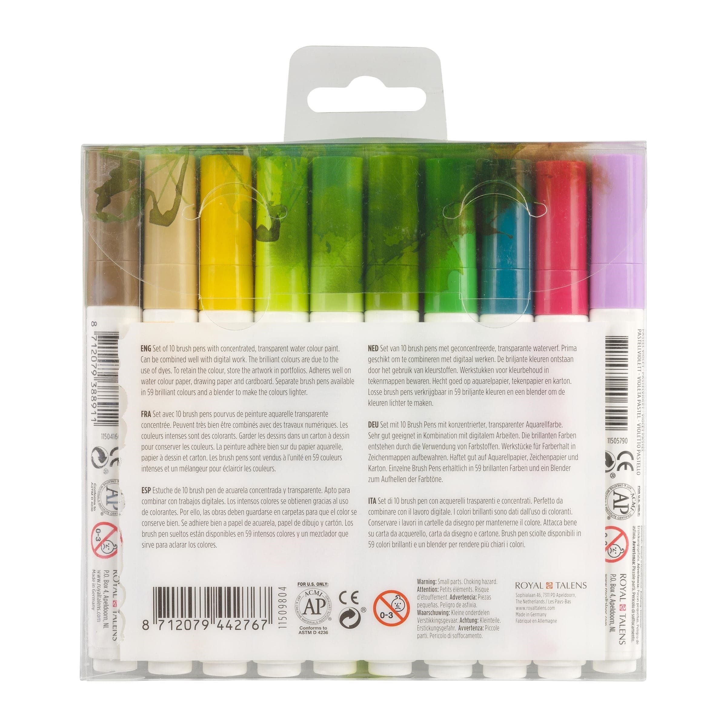 Rotuladores Ecoline Brush Talens Colores Pastel 10 Unid