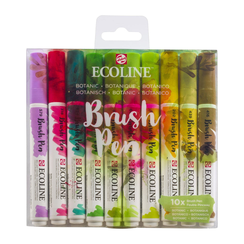 Talens Ecoline Brushpen, Set of 10, Botanic - The Journal Shop