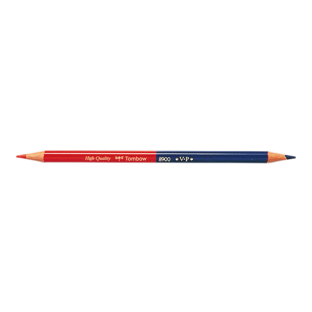 Tombow VP Vermillion-Prussion Blue Bicolour Pencil - The Journal Shop