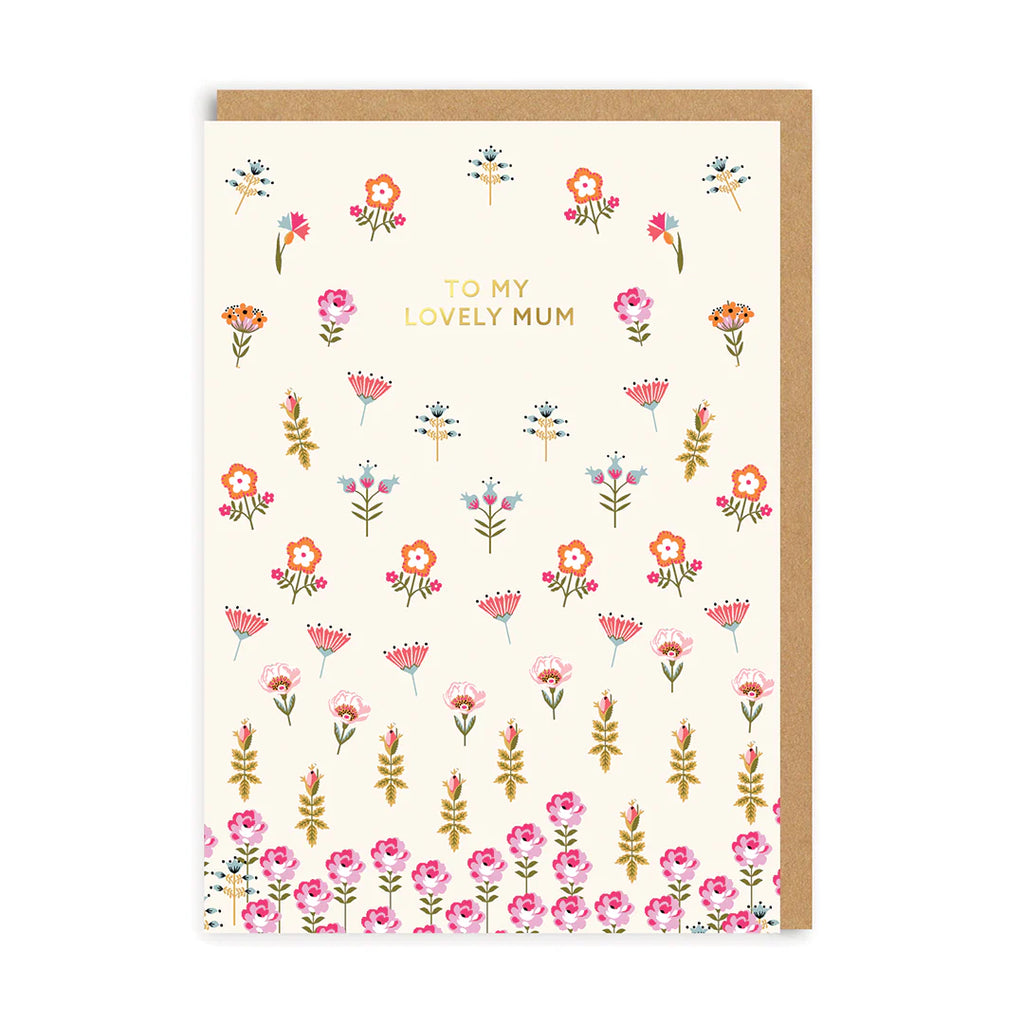 Ohh Deer Very Lovely Mum Floral Ditsy Greeting Card - The Journal Shop