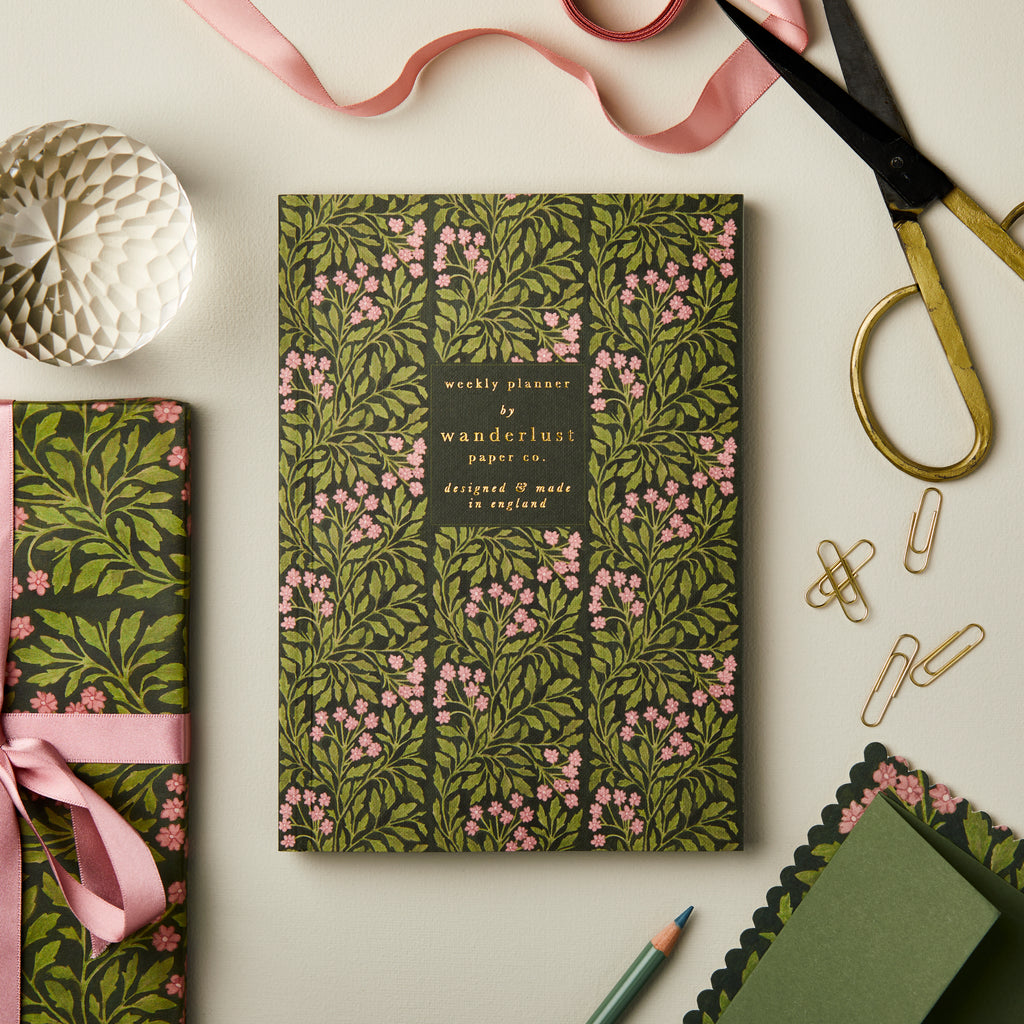 Wanderlust Green Flora Weekly Planner - The Journal Shop