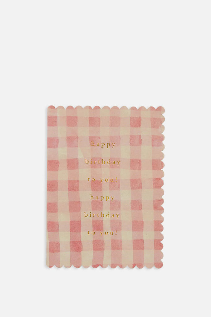 Wanderlust Pink Gingham Happy Birthday to You - The Journal Shop
