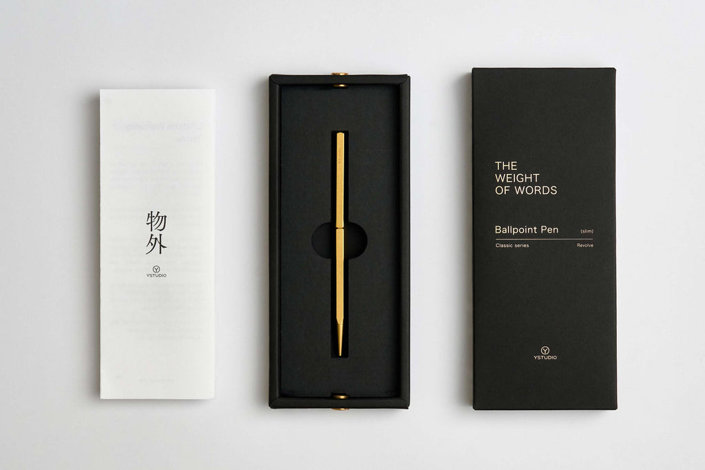 YSTUDIO Brass Ballpoint Pen [Twist Mechanism] - The Journal Shop