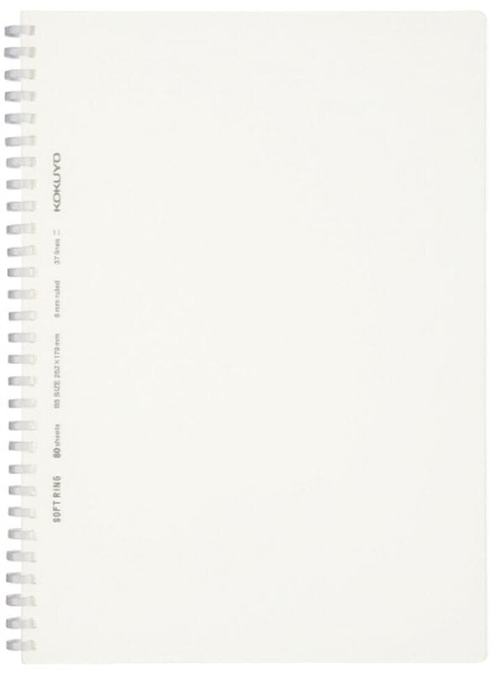 Kokuyo Soft Ring Notebook Clear B5 80 Sheets 6mm Horizontal Rule - The Journal Shop