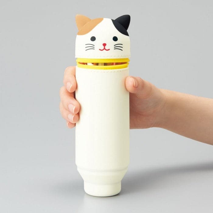 LIHIT LAB PuniLabo Stand Pen Case - White Cat - The Journal Shop