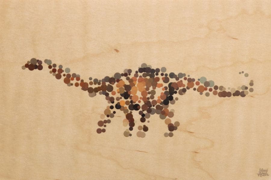 WOODHI Wooden Postcard - Animal Dots Dinosaure - The Journal Shop