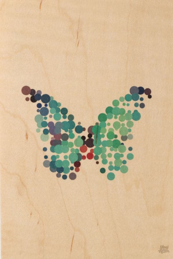 WOODHI Wooden Postcard - Animal Dots Papillon - The Journal Shop