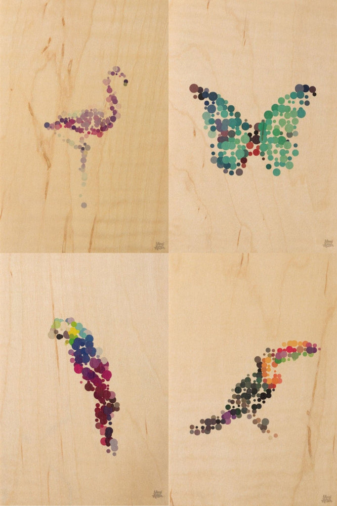 WOODHI Wooden Postcard - Animal Dots Papillon - The Journal Shop