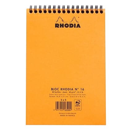 Rhodia Classic Wirebound Pad (A5, Graph) - The Journal Shop