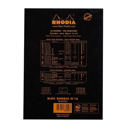 Rhodia No.16 Head Stapled Pad (A5, Lined) - The Journal Shop