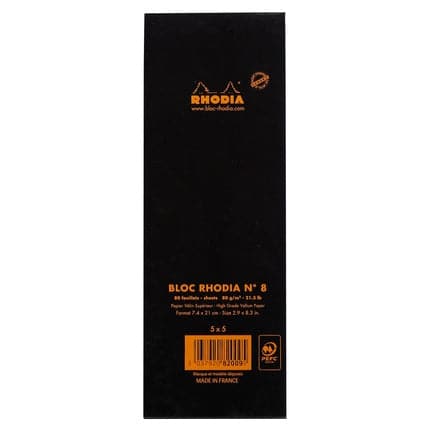 Rhodia No. 8 Head Stapled Pad (74 X 21mm, Grid) - The Journal Shop