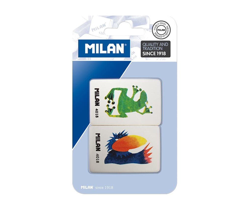 Milan -- Synthetic Rubber Eraser 4018 -- Pack of 2 - The Journal Shop